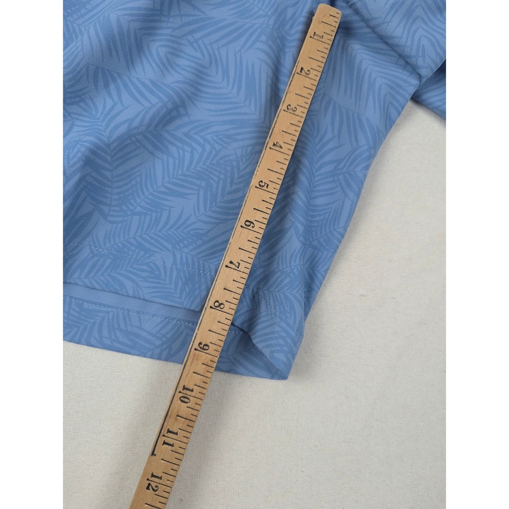 Peter Millar Crown Crafted Mens 35 Blue Palm Leaf Performance Golf Shorts - Picture 7 of 11